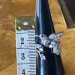 Natural Sky Blue Topaz Sterling Silver Artistic Bird Ring Size 8 Photo 7