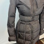 ADD Down Women's Sz 4 Brown Belted Puffer Oversized Shawl Pillow Hood Goose Down Photo 3