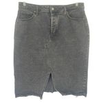 Old Navy  Distressed Button Fly Denim Skirt Sz 16 Grunge Y2K Raw Hem Streetwear Photo 0
