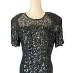 Vintage Stenay black silk and sequin cocktail dress Size M Photo 2