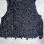 TCEC Black Floral Lace Sleeveless Cropped Top Photo 3