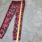 Athleta  Maroon & Batik Print Floral Leggings Size Small‎ Photo 5