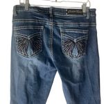 Ceder Rose Women Size 33 X 34 Wing Hustler Y2k Straight Leg Mid Rise Jeans‎ Blue Photo 1