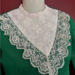 70s lace collar dress Green Photo 5