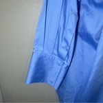 ZARA  blue oversized satin effect button down shirt women’s size XS Photo 11