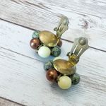 Vintage Clip On Earrings Earthy Tones Cluster Just Under 1" Photo 4