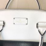 Kate Spade White Black Leather Dome Shaped Top Handle Crossbody Satchel Photo 5