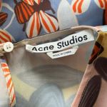 Acne Studios Delina Retro Floral Print Satin Shift Dress Multicolor EU 34 Photo 8