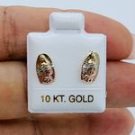 10k gold earrings studs Virgin Mary Studs 10mm Photo 2