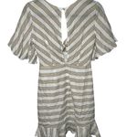 Selfie Leslie  Mocha and Cream Tie Front Mini Dress Ruffles Open Back‎ NWT Size S Photo 1