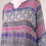 Mossimo Supply Co . Sheer V-Neck Boho Print Blouse Photo 1