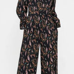 Disturbia Jumpsuit Atropos Long Sleeve Wide Leg Button Front Goth Sz 10 NWT New Multiple Photo 0