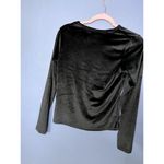 Juicy Couture  Black Velvet Feeling Material Embellished Long Sleeve Top Sz Small Photo 2