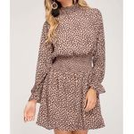 She + Sky Pink and Black Print Mini Dress Size Large Wedding Guest Dress Photo 1