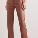 Wilfred Melina Brown Faux Leather Straight Leg Pants Size 6 Photo 0