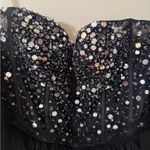 Jovani Tiered Tulle Ball Gown With Beaded Corset Bodice 42249A black size 10 Photo 4