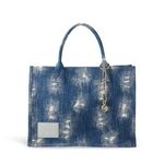 Sandro Denim Tie-Dyed Kasbah Magnetic Button Closure Open Pocket Grunge Bag Photo 1