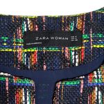 ZARA WOMAN Multicolor Plaid Tweed Collarless Blazer Jacket Shoulder M Photo 6