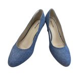 Rialto Womens Blue Denim Floral Cork 3" Wedge Heel Shoes Size 9.5M SKU 8247 Photo 11