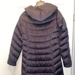 Patagonia Women's Black Puffer Long Trench Coat Medium Duck Down Winter Photo 6