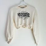 Pull & Bear  Peanuts Records Collab Cropped Crew Neck Sweater Cream Rare Size XS Photo 1