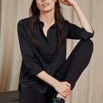 LYSSÉ Lysse Black Connie Button Down Shirt Photo 1