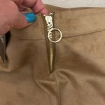 NWT Relish Noless Tan Faux Suede Zip Back Tied Side Slit Mini Skirt Size Small Photo 7