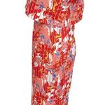 C/MEO COLLECTIVE  Strapless Midi Dress Women’s Size L Abstract Multicolor Printed Photo 2