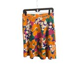 Talbots Skirt Small Petite Floral Island Cotton Stretch A Line Orange Pink Green Photo 2