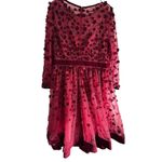 Mac Duggal Mac‎ Duggal Embellished Floral Velvet Long Sleeve Dress Burgundy 16 Photo 3
