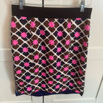 Milly  Multicolor Floral Mini Skirt With Zippers Size 12 Mod Photo 0