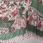 ZARA Ruffle Frills Floral Print Dress V-neck Midi Size S Green Blogger Favorite Photo 11