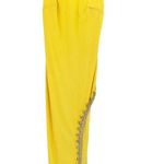 Mac Duggal 42002 Yellow Scoop Neck Beaded Slit Prom Dress Size 4 Photo 2