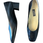 Bally Black Leather Low Block Heel Pumps Square Toe Heels US 9 Photo 0