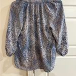 Cynthia Rowley  Silk Blue Blouse Tunic 3/4 Sleeves Open Neckline XS Photo 3