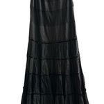 Bebe Vintage Tiered Maxi Skirt Velvet Lace Eyelet WhimsiGoth Boho Romantic OS Photo 0