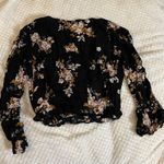 About A Girl Medium  Floral Long Sleeve Cropped Peasant Top Photo 0