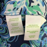 Lilly Pulitzer Maritza Floral Blouse Teal Blue Green Button Front Long Sleeve Photo 1