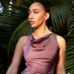 ZARA  dress midi satin tie dye fitted bodycon casual evening wedding cowl neck  Photo 3