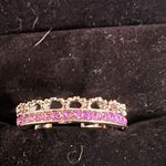 Gorgeous Women’s Stainless Steel Silver Faux Amethyst Adjustable Ring Size 6 Photo 0