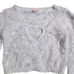 Sugar Thrillz Oh No Way Heart Cutout Purple Wpmen's Cropped Sweater Size: S Photo 1