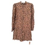 Reformation NWT NEW  Lewis Bobcat Mini Dress Tan Sz 12 Photo 3