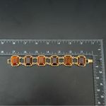 Vintage SARAH COVENTRY Wild Honey Amber Glass 7” Link Bracelet 44g. Gold Photo 8