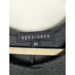 KEDZIOREK Dark Grey Knit Cotton Pleated Tunic Long Sleeve Women's 40 / US 6 Gray Photo 2