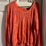 Lane Bryant Women's Tunic Knit Sweater Coral/Pink Full Back Zip Size 14/16 Photo 0