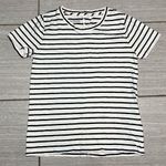J.Crew  Girlfriend Tee Women's Small Navy & White Striped Cotton Crew Neck Photo 0