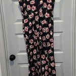 L'ATISTE L’atiste Black/Pink Floral Print Sleeveless Bell Bottom Jumpsuit M Photo 7