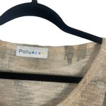 Pollux Boutique‎ Women's Size Large Open Knit Boho Western Top Tan Photo 3