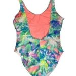Xhilaration  Tropical One Piece Bathing Suit Neon Vacation Swim Suit size medium Photo 2