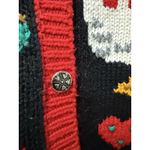 Karen Scott Rare Vintage‎ 80s Duck / Heart Cardigan Sweater Teacher Crochet Knit Whimsical M Photo 4